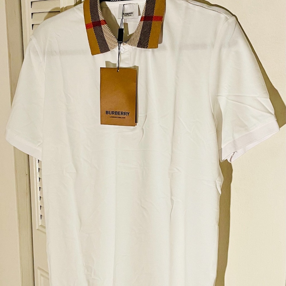 Burberry Polo Shirt with Check Collar